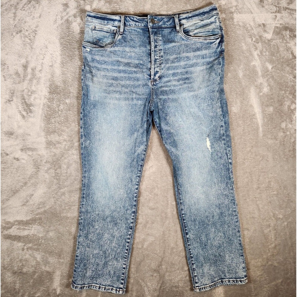 Kut from the Kloth Women's 16 (37X28)‎ Rosa High Rise Crop Straight Jeans Blue